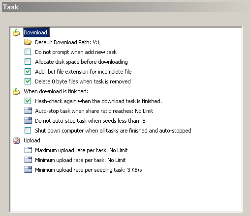 The BitTorrent Preferences Panel - Task [PNG - 8.97 KB]