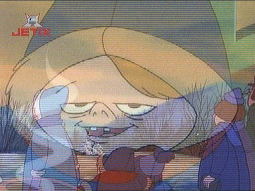 A transition between two scenes in a frame