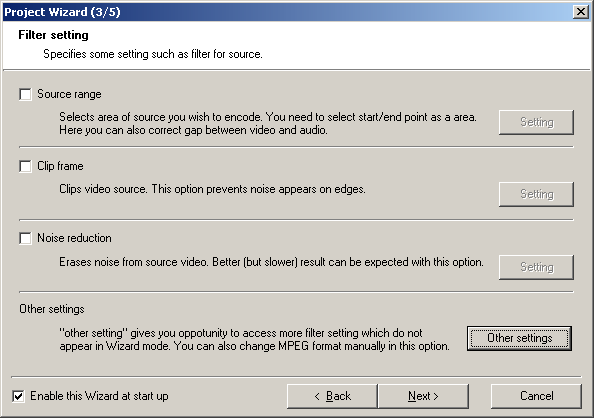 Tsunami MPEG Encoder - Wizard 3