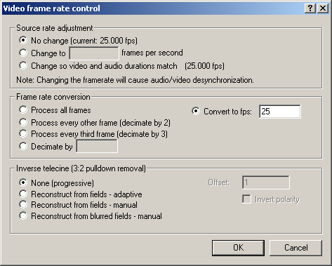 VirtualDub Frame Rate